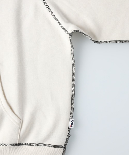 FILA（フィラ）の「【FILA】あったか配色ステッチパーカー（パーカー・レディース・オフホワイト/ブルー/ブラック・M/L）」の19枚目の写真