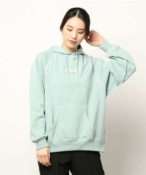 FILA（フィラ）の「【FILA】あったか配色ステッチパーカー（パーカー・レディース・オフホワイト/ブルー/ブラック・M/L）」の8枚目の写真