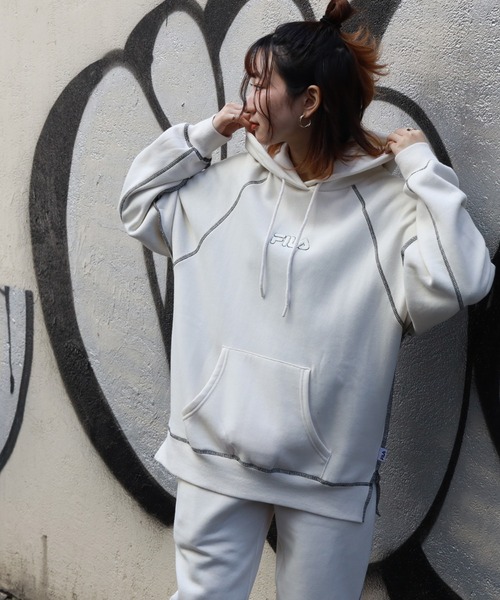 FILA（フィラ）の「【FILA】あったか配色ステッチパーカー（パーカー