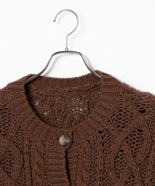 WEGO（ウィゴー）の「WEGO/2WAYロービングコンパクトカーデ（カーディガン/ボレロ・レディース・ブラウン/オフホワイト/ライトベージュ・FREE）」の5枚目の写真