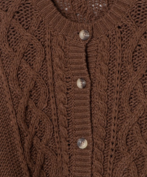 WEGO（ウィゴー）の「WEGO/2WAYロービングコンパクトカーデ（カーディガン/ボレロ・レディース・ブラウン/オフホワイト/ライトベージュ・FREE）」の6枚目の写真