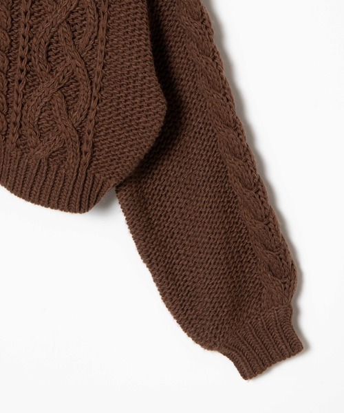 WEGO（ウィゴー）の「WEGO/2WAYロービングコンパクトカーデ（カーディガン/ボレロ・レディース・ブラウン/オフホワイト/ライトベージュ・FREE）」の7枚目の写真