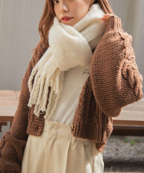 WEGO（ウィゴー）の「WEGO/2WAYロービングコンパクトカーデ（カーディガン/ボレロ・レディース・ブラウン/オフホワイト/ライトベージュ・FREE）」の16枚目の写真