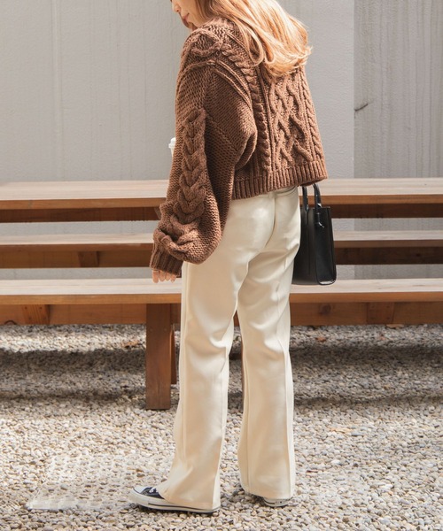 WEGO（ウィゴー）の「WEGO/2WAYロービングコンパクトカーデ（カーディガン/ボレロ・レディース・ブラウン/オフホワイト/ライトベージュ・FREE）」の15枚目の写真