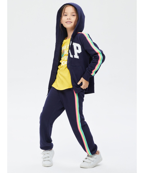 セール】カーボナイズドフリース レインボー GAPロゴ フルジップ