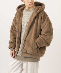 ドロップショルダーファーフードブルゾン