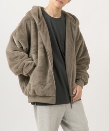 ドロップショルダーファーフードブルゾン