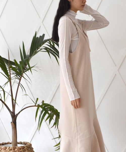 Alley by w closet（アリーバイダブルクローゼット）の「【SETUP対応】【Alley】エコウールキャミワンピース（ワンピース・レディース・ベージュ/モスグリーン・FREE）」の21枚目の写真