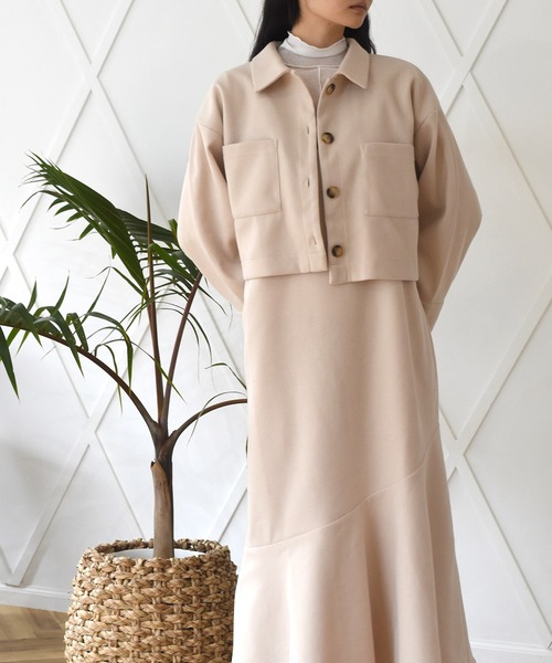 Alley by w closet（アリーバイダブルクローゼット）の「【SETUP対応】【Alley】エコウールキャミワンピース（ワンピース・レディース・ベージュ/モスグリーン・FREE）」の19枚目の写真