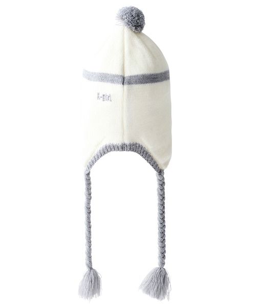 X-girl（エックスガール）の「LINE KNIT BEANIE（ニットキャップ/ビーニー・レディース・ホワイト/ブラウン/ブラック・ONE SIZE）」の6枚目の写真