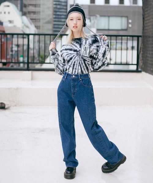 X-girl（エックスガール）の「LINE KNIT BEANIE（ニットキャップ/ビーニー・レディース・ホワイト/ブラウン/ブラック・ONE SIZE）」の15枚目の写真