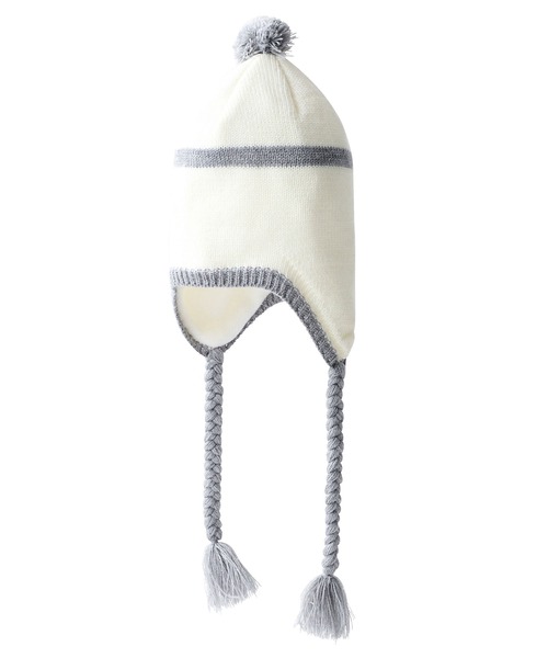 X-girl（エックスガール）の「LINE KNIT BEANIE（ニットキャップ/ビーニー・レディース・ホワイト/ブラウン/ブラック・ONE SIZE）」の16枚目の写真