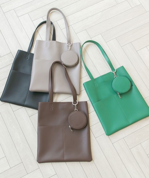 Newlyme（ニューリーミー）の「ミニポーチ付きショルダーバッグ（ショルダーバッグ・レディース・ブラック/ブラウン/グレー/グリーン・FREE）」の5枚目の写真