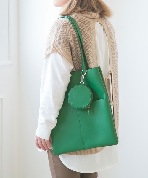 Newlyme（ニューリーミー）の「ミニポーチ付きショルダーバッグ（ショルダーバッグ・レディース・ブラック/ブラウン/グレー/グリーン・FREE）」の10枚目の写真