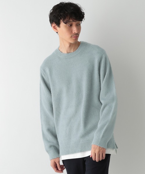 GLOBAL WORK（グローバルワーク）の「フワフワHug meレイヤード/238126（ニット/セーター・メンズ・ベージュ/サックスブルー/その他1/ダークグレー/ブラウン系その他6・SMALL/LARGE/X-LARGE/MEDIUM）」の7枚目の写真