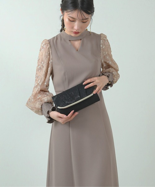 Kana（カナ）の「レース プリーツ スマート 3Way パーティーバッグ 結婚式 お呼ばれ オケージョン（クラッチバッグ・レディース・シルバー/ベージュ/ブラック・フリー）」の5枚目の写真