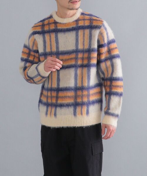 SHIPS（シップス）の「SHIPS: リラックス チェック クルーネックニット（ニット/セーター・メンズ・ベージュ/ネイビー/グリーン/ワイン・SMALL/MEDIUM/LARGE/X-LARGE）」の13枚目の写真