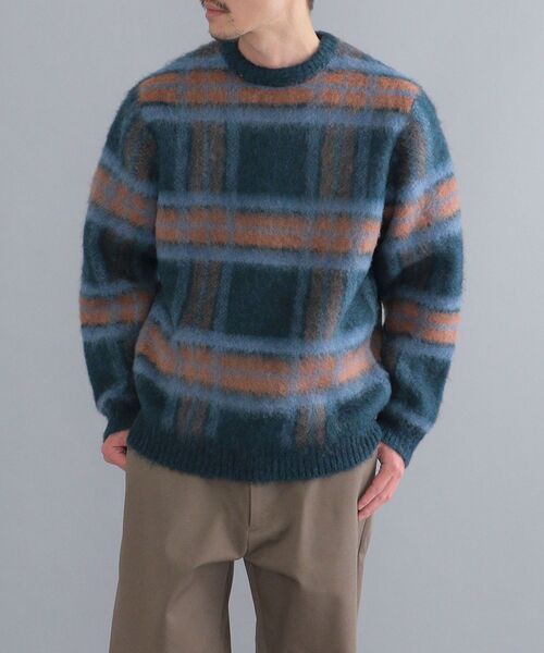 SHIPS（シップス）の「SHIPS: リラックス チェック クルーネックニット（ニット/セーター・メンズ・ベージュ/ネイビー/グリーン/ワイン・SMALL/MEDIUM/LARGE/X-LARGE）」の17枚目の写真