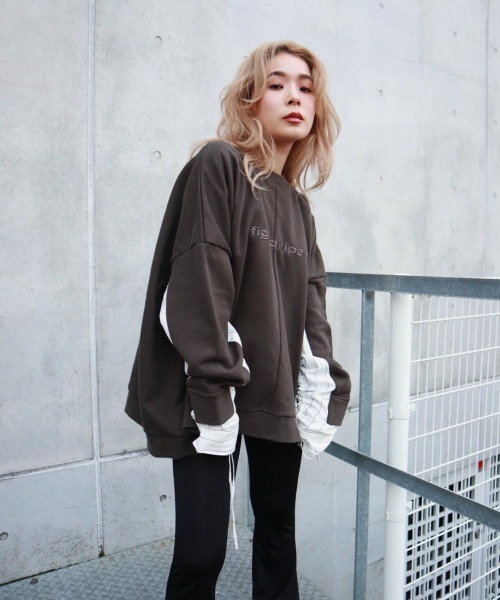 FIG&VIPER（フィグアンドバイパー）の「ドッキングBIG PO（Tシャツ/カットソー・レディース・アイボリー/ダークグレー・FREE）」の2枚目の写真