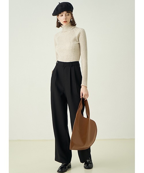 Fano Studios（ファノ ストゥディオズ）の「【Fano Studios】Two tuck standard trousers FD21K041（スラックス・レディース・ブラック・L/S/M）」の7枚目の写真