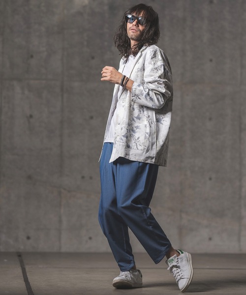 GLIMCLAP（グリムクラップ）の「mj8365-Botanical pattern loose silhouette jacket ジャケット（テーラードジャケット・メンズ・ブラック/オフホワイト・L/M/S）」の17枚目の写真