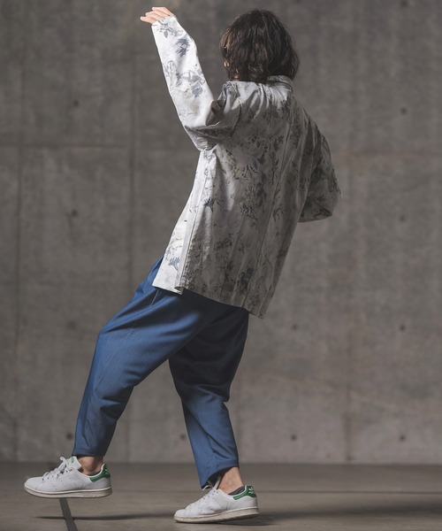 GLIMCLAP（グリムクラップ）の「mj8365-Botanical pattern loose silhouette jacket ジャケット（テーラードジャケット・メンズ・ブラック/オフホワイト・L/M/S）」の19枚目の写真