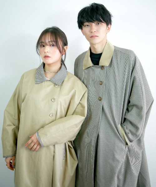 spoon store（スプーンストア）の「スプリングポンチョコート（その他アウター・レディース・アイボリー/チェック/ベージュ・SMALL/MEDIUM/LARGE）」の6枚目の写真