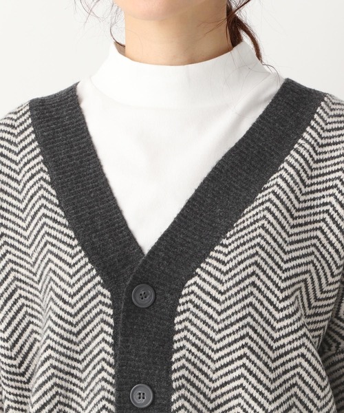 LEPSIM（レプシィム）の「7ゲージヘリンボカシガラカーディガン　260755（カーディガン/ボレロ・レディース・ブラウン/グレー・FREE）」の8枚目の写真
