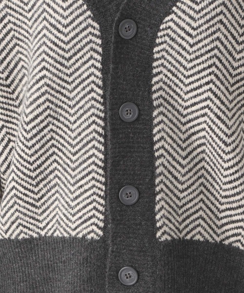 LEPSIM（レプシィム）の「7ゲージヘリンボカシガラカーディガン　260755（カーディガン/ボレロ・レディース・ブラウン/グレー・FREE）」の13枚目の写真