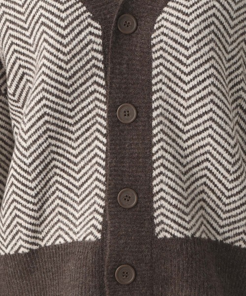 LEPSIM（レプシィム）の「7ゲージヘリンボカシガラカーディガン　260755（カーディガン/ボレロ・レディース・ブラウン/グレー・FREE）」の14枚目の写真
