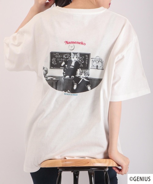 FUNALIVE(ファンアライブ)の「なめねこ プリントオーバーTee(Tシャツ/カットソー・メンズ・ホワイト系その他2/ホワイト系その他3/ブラック系その他2/ブラック系その他3/ブルー系その他/ブラック系その他/ホワイト系その他/ブラック/ブルー/ホワイト・LL/M/L)」の2枚目の写真