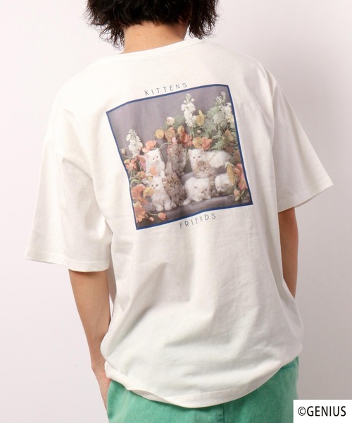 FUNALIVE(ファンアライブ)の「なめねこ プリントオーバーTee(Tシャツ/カットソー・メンズ・ホワイト系その他2/ホワイト系その他3/ブラック系その他2/ブラック系その他3/ブルー系その他/ブラック系その他/ホワイト系その他/ブラック/ブルー/ホワイト・LL/M/L)」の4枚目の写真