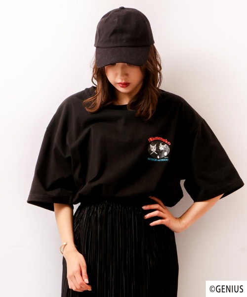 FUNALIVE(ファンアライブ)の「なめねこ プリントオーバーTee(Tシャツ/カットソー・メンズ・ホワイト系その他2/ホワイト系その他3/ブラック系その他2/ブラック系その他3/ブルー系その他/ブラック系その他/ホワイト系その他/ブラック/ブルー/ホワイト・LL/M/L)」の6枚目の写真