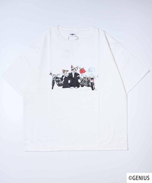 FUNALIVE(ファンアライブ)の「なめねこ プリントオーバーTee(Tシャツ/カットソー・メンズ・ホワイト系その他2/ホワイト系その他3/ブラック系その他2/ブラック系その他3/ブルー系その他/ブラック系その他/ホワイト系その他/ブラック/ブルー/ホワイト・LL/M/L)」の22枚目の写真