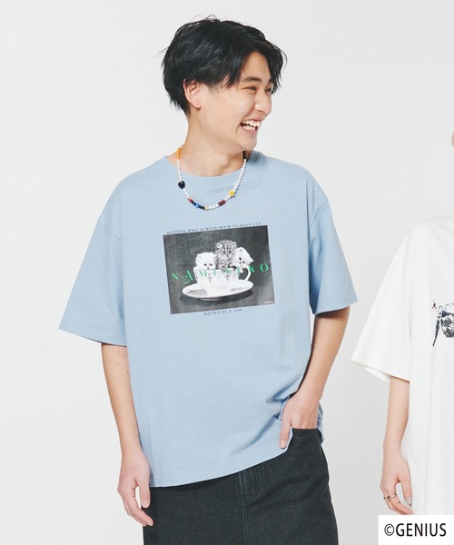 FUNALIVE(ファンアライブ)の「なめねこ プリントオーバーTee(Tシャツ/カットソー・メンズ・ホワイト系その他2/ホワイト系その他3/ブラック系その他2/ブラック系その他3/ブルー系その他/ブラック系その他/ホワイト系その他/ブラック/ブルー/ホワイト・LL/M/L)」の17枚目の写真
