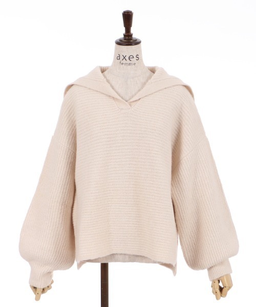 axes femme（アクシーズファム）の「セーラーカラーニットＰＯ（ニット/セーター・レディース・モカ/チャコール/キナリ・FREE）」の9枚目の写真