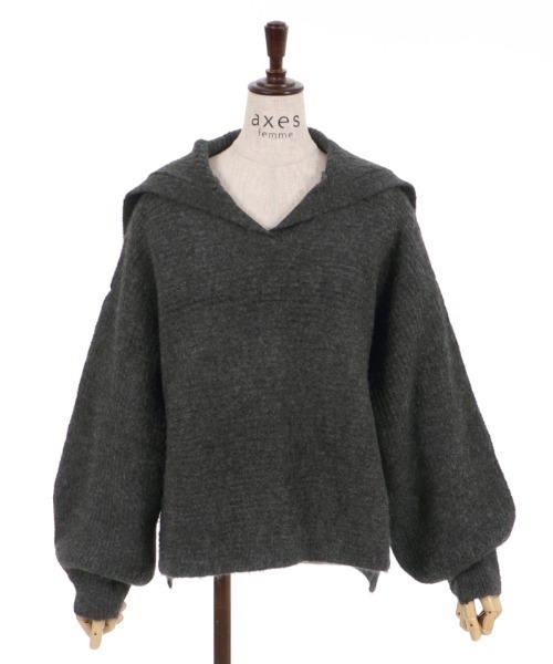 axes femme（アクシーズファム）の「セーラーカラーニットＰＯ（ニット/セーター・レディース・モカ/チャコール/キナリ・FREE）」の19枚目の写真