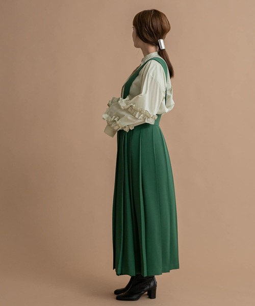 LAATO(ラート)の「LOVE FRILL SHIRTS(シャツ/ブラウス・レディース・チャコールグレー/オフホワイト・FREE)」の3枚目の写真