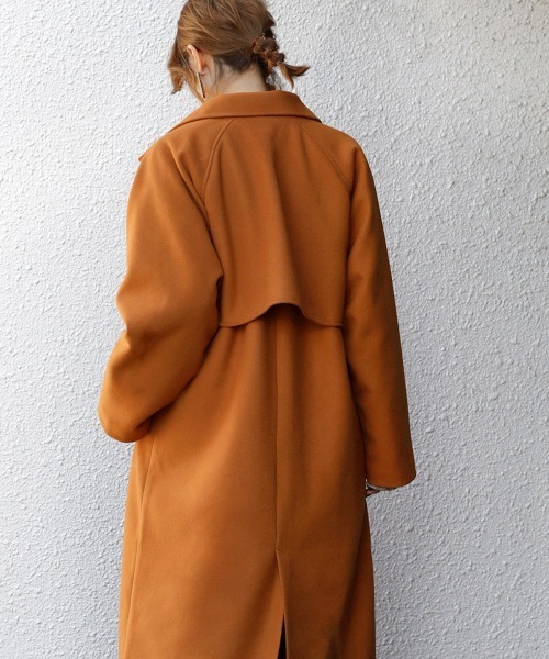 Bou Jeloud(ブージュルード)の「【WEB限定】ウールライクスタンドカラーロングコート(トレンチコート・レディース・カーキ/オレンジ/ブラック・FREE)」の17枚目の写真