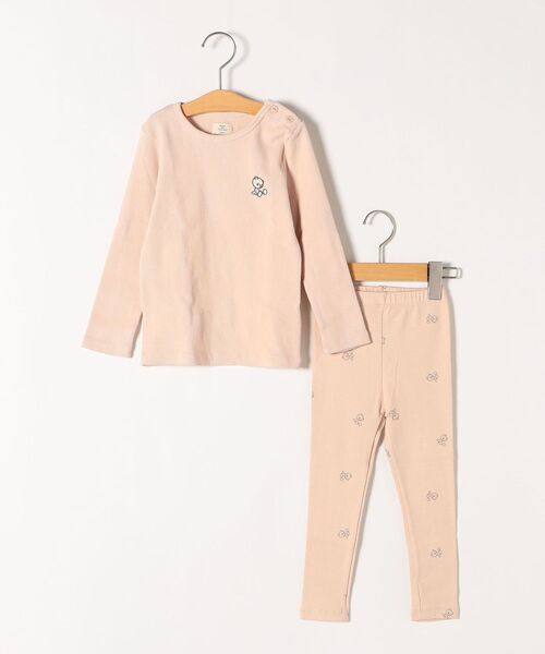 SHIPS any（シップス エニィ）の「【SHIPS any別注】MONMIMI: ベア セットアップ ルームウェア<KIDS>◇（Tシャツ/カットソー・キッズ・ライトブルー/ピンク・100/110/120）」の2枚目の写真