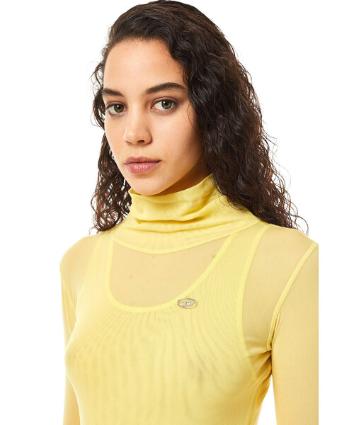 DIESEL（ディーゼル）の「レディース ハイネック 長袖トップス シースルー メッシュ Dロゴ（その他トップス・レディース・イエロー/オレンジ・SMALL/MEDIUM/LARGE/X-LARGE）」の9枚目の写真