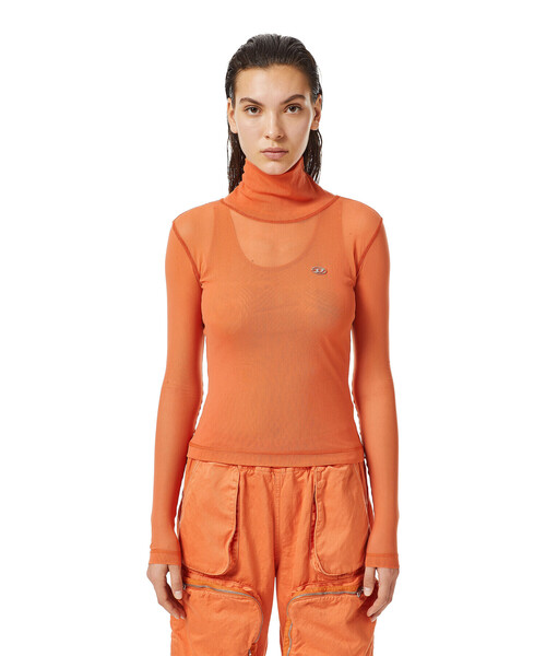 DIESEL（ディーゼル）の「レディース ハイネック 長袖トップス シースルー メッシュ Dロゴ（その他トップス・レディース・イエロー/オレンジ・SMALL/MEDIUM/LARGE/X-LARGE）」の18枚目の写真