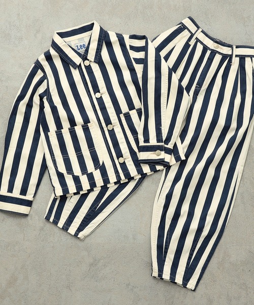 Lee（リー）の「Lee/リー【100-150cm】キッズ　カバーオールジャケット（セットアップ対応）（カバーオール・キッズ・グリーン系カモフラージュ/ブラウン系カモフラージュ/ブラック系その他/ストライプ/ベージュ・100/120/140/110/130/150）」の8枚目の写真