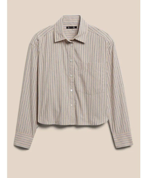 Banana Republic(バナナリパブリック)の「ペーパーウェイト ポプリン ボクシー クロップド シャツ(シャツ/ブラウス・レディース・ホワイト/ホワイト×ネイビー/マルチ/グリーン/イエロー/ブラック/グリーン系その他/ネイビー/その他・S/M/L/XS)」の13枚目の写真