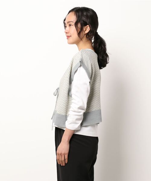 ehka sopo（エヘカソポ）の「前後着ジャカードベスト（ベスト・レディース・キナリ/グレー/ブラック・ﾌﾘ-）」の4枚目の写真