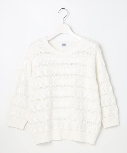 J.PRESS(ジェイプレス)の「【洗える】コットンテープレーシー ニット(ニット/セーター・レディース・ホワイト系/ベージュ系/サックスブルー系/オレンジ系・MEDIUM/LARGE)」の13枚目の写真