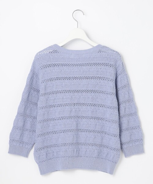 J.PRESS(ジェイプレス)の「【洗える】コットンテープレーシー ニット(ニット/セーター・レディース・ホワイト系/ベージュ系/サックスブルー系/オレンジ系・MEDIUM/LARGE)」の17枚目の写真