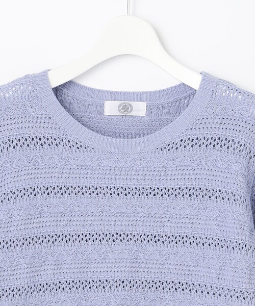 J.PRESS(ジェイプレス)の「【洗える】コットンテープレーシー ニット(ニット/セーター・レディース・ホワイト系/ベージュ系/サックスブルー系/オレンジ系・MEDIUM/LARGE)」の18枚目の写真