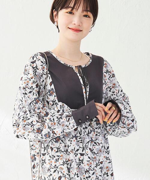 coen(コーエン)の「Market(マーケット)パネルプリントロングワンピース(ワンピース・レディース・コバルトブルー/ライトグレー・FREE)」の8枚目の写真