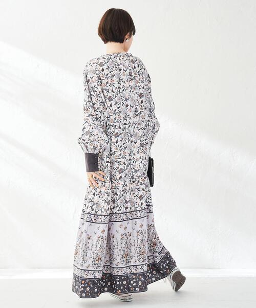 coen(コーエン)の「Market(マーケット)パネルプリントロングワンピース(ワンピース・レディース・コバルトブルー/ライトグレー・FREE)」の6枚目の写真